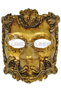 【全品P5倍】Emperor Caesar Bauta Mask (Bronze) コスチューム クリスマス ハロウィン コスプレ 衣装 仮装 大人用 面白い ギリシャ 学園祭 文化祭 学祭 大学祭 高校 イベント