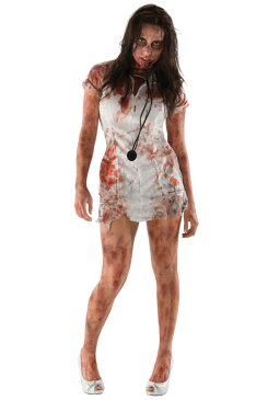 ゾンビ ウォーキング・デッド The Walking Dead Zombie ナース 看護婦さん 看護師 大人用コスチューム ハロウィン コスプレ 衣装 仮装 大人用 面白い ホラー 怖い 学園祭 文化祭 学祭 大学祭 高校 イベント