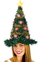 Light Up Christmas Tree Hat Accessory コスチューム クリスマス ハロウィン コスプレ 衣装 仮装 面白い 帽子 学園祭 文化祭 学祭 大学祭 高校 イベント