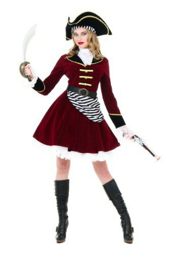 Women's Captain Hook コスチューム with Hat クリスマス ハロウィン レディース コスプレ 衣装 女性 仮装 女性用 イベント パーティ ハロウィーン 学芸会