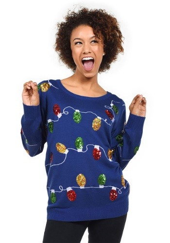 Women's Tipsy Elves Christmas Lights Ugly Christmas Sweater ꥹޥ ϥ...