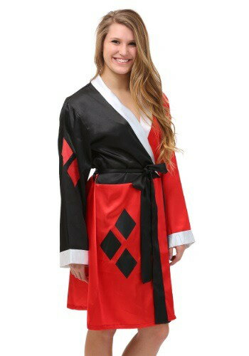 Harley Quinn Satin Bathrobe クリスマス ハロウィン レディース コスプレ 衣装 女性 仮装 女性用 イベント パーティ ハロウィーン 学芸会 学園祭 学芸会 ショー お遊戯会 二次会 忘年会 新年会 歓迎会 送迎会 出し物 余興 誕生日 発表会