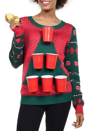 Tipsy Elves Women's Beer Pong Ugly Christmas Sweater クリスマス ハロウィン レディース コスプレ 衣装 女性 仮装 女性用 イベント パーティ ハロウィーン 学芸会