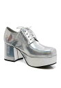 Silver Hologram Pimp シューズ 靴 for Men | コスプレ 衣装 仮装 小道具 おもしろい イベント パーティ 発表会 デコレーション...
