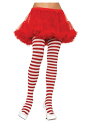 ホワイト / レッド Striped Tights | コスプレ 衣装 仮装 小道具 おもしろい イベント パーティ 発表会 デコレーション リボン アクセサリ...