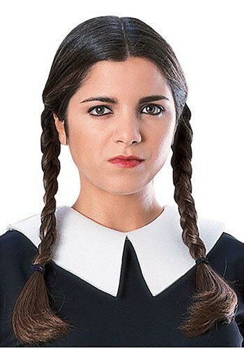 Wednesday Addams ウィッグ | コスプレ 衣装 仮装 小道具 おもしろい イベント パーティ 発表会 デコレーション リボン アクセサリー メン...