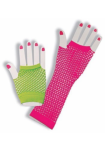 Neon Fishnet Fingerless グローブs | コスプレ 衣装 仮装 小道具 おもしろい イベント パーティ 発表会 デコレーション リボン ア...