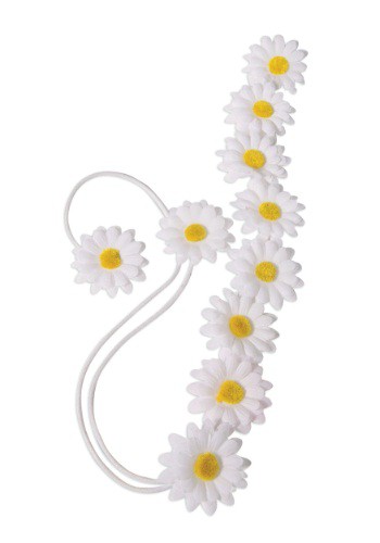 Hippie ホワイト Daisy Flower ヘッドバンド | コスプレ 衣装 仮装 小道具 おもしろい イベント パーティ 発表会 デコレーション リボン...