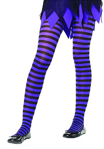 キッズ ブラック and Purple Striped Tights | コスプレ 衣装 仮装 小道具 おもしろい イベント パーティ 発表会 デコレーション ...