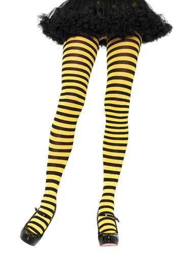 ブラック and Yellow Striped Nylon Tights for Women | コスプレ 衣装 仮装 小道具 おもしろい イベント パーティ ...