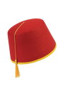 大人用 レッド Fez 帽子 ハット | コスプレ 衣装 仮装 小道具 おもしろい イベント パーティ 発表会 デコレーション リボン アクセサリー メンズ レ...