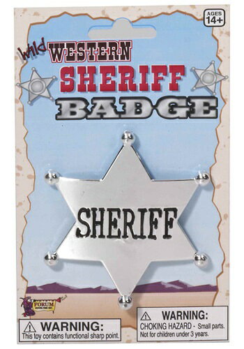 Wild West Sheriff Badge | コスプレ 衣装 仮装 小道具 おもしろい イベント パーティ 発表会 デコレーション リボン アクセサリー ...