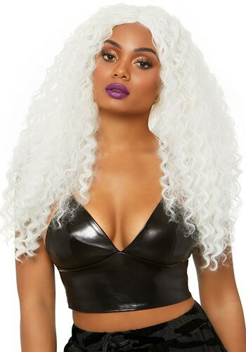 Curly Long Women's ホワイト ウィッグ | コスプレ 衣装 仮装 小道具 おもしろい イベント パーティ 発表会 デコレーション リボン アクセサリー メンズ レディース 子供 おしゃれ かわいい ギフト プレゼント