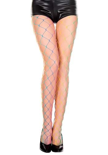 Rainbow Net Tights for Women | コスプレ 衣装 仮装 小道具 おもしろい イベント パーティ 発表会 デコレーション リボン アク...