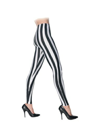 ブラック & ホワイト Striped Leggings | コスプレ 衣装 仮装 小道具 おもしろい イベント パーティ 発表会 デコレーション リボン アク...