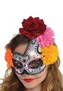 Womens Sugar Skull マスク | コスプレ 衣装 仮装 小道具 おもしろい イベント パーティ 発表会 デコレーション リボン アクセサリー メ...