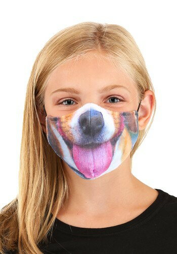 Child's Dog with Tongue Sublimated Face マスク | コスプレ 衣装 仮装 小道具 おもしろい イベント パーティ 発表会...