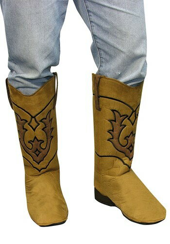 Western ブラウン 茶 茶色 Cow男の子 Boot Covers for 大人用s | コスプレ 衣装 仮装 小道具 おもしろい イベント パーティ 発...