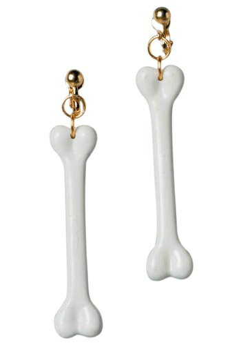 ホワイト Bone Earrings | コスプレ 衣装 仮装 小道具 おもしろい イベント パーティ 発表会 デコレー..