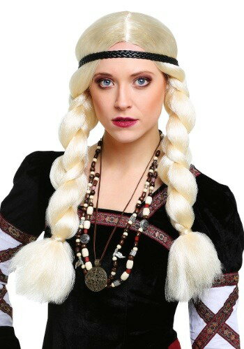 Blonde Viking ウィッグ | コスプレ 衣装 仮装 小道具 おもしろい イベント パーティ 発表会 デコレーション リボン アクセサリー メンズ レ...