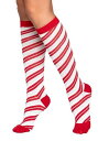 Candy Cane Knee High Socks for Women | コスプレ 衣装 仮装 小道具 おもしろい イベント パーティ 発表会 デコレーション リボン アクセサリー メンズ レディース 子供 おしゃれ かわいい ギフト プレゼント