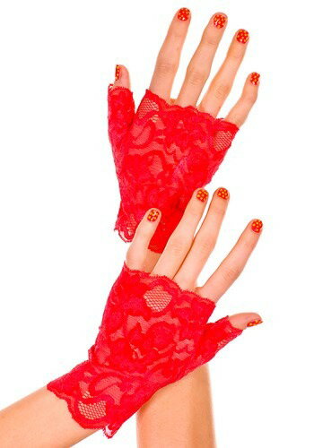Fingerless レッド Lace グローブs | コスプレ 衣装 仮装 小道具 おもしろい イベント パーティ 発表会 デコレーション リボン アクセサリ...