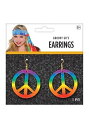 Tie Dye Peace Earrings | コスプレ 衣装 仮装 小道具 おもしろい イベント パーティ 発表会 デコレーション リボン アクセサリー メンズ レディース 子供 おしゃれ かわいい ギフト プレゼント