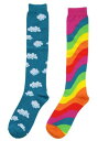 Mismatched Rainbow Knee-High Socks | コスプレ 衣装 仮装 小道具 おもしろい イベント パーティ 発表会 デコレーション ...