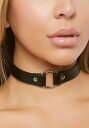 ブラック Faux Leather Choker with Metal Ring | コスプレ 衣装 仮装 小道具 おもしろい イベント パーティ 発表会 デコレーション リボン アクセサリー メンズ レディース 子供 おしゃれ かわいい ギフト プレゼント