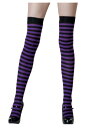 ブラック / Purple Striped Stockings | コスプレ 衣装 仮装 小道具 おもしろい イベント パーティ 発表会 デコレーション リボン アクセサリー メンズ レディース 子供 おしゃれ かわいい ギフト プレゼント