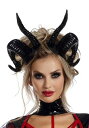 Double Demon Horns ヘッドバンド | コスプレ 衣装 仮装 小道具 おもしろい イベント パーティ 発表会 デコレーション リボン アクセサリ...