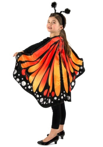 キッズ Monarch Butterfly マント ケープ | コスプレ 衣装 仮装 小道具 おもしろい イベント パーティ 発表会 デコレーション リボン ア...