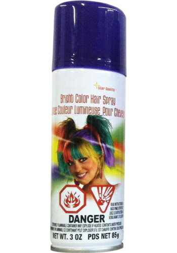 Temporary Purple Hair Spray | コスプレ 衣装 仮装 小道具 おもしろい イベント パーティ 発表会 デコレーション リボン アクセ...