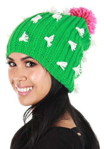 Knit Slouch Cactus Beanie | コスプレ 衣装 仮装 小道具 おもしろい イベント パーティ 発表会 デコレーション リボン アクセサリ...