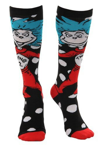 Thing 1 & Thing 2 Knee High コスチューム Socks | コスプレ 衣装 仮装 小道具 おもしろい イベント パーティ 発表会 デコレーション リボン アクセサリー メンズ レディース 子供 おしゃれ かわいい ギフト プレゼント