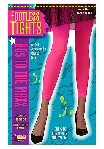 Neon Pink Footless Tights | コスプレ 衣装 仮装 小道具 おもしろい イベント パーティ 発表会 デコレーション リボン アクセサリ...