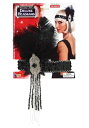 Black/Silver デラックス Beaded フラッパー ヘッドバンド | コスプレ 衣装 仮装 小道具 おもしろい イベント パーティ 発表会 デコレー...