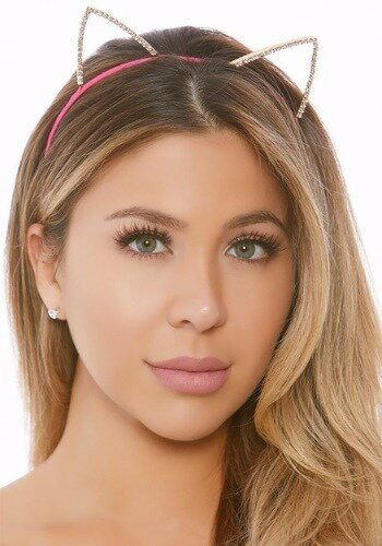 Cat Ear ヘッドバンド with Rhinestones | コスプレ 衣装 仮装 小道具 おもしろい イベント パーティ 発表会 デコレーション リボン...