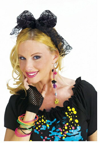 80's Lace コスチューム ヘッドバンド | コスプレ 衣装 仮装 小道具 おもしろい イベント パーティ 発表会 デコレーション リボン アクセサリー ...