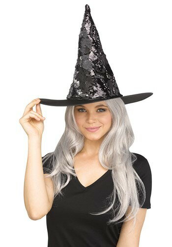 Flip Sequin 魔女 ウイッチ 魔法使い帽子 ハット Silver | コスプレ 衣装 仮装 小道具 おもしろい イベント パーティ 発表会 デコレーシ...