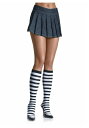 ブラック / ホワイト Striped Knee High Stockings for Women コスプレ 衣装 仮装 小道具 おもしろい イベント パーティ 発表会 デコレーション リボン アクセサリー メンズ レディース 子供 おしゃれ かわいい ギフト プレゼント