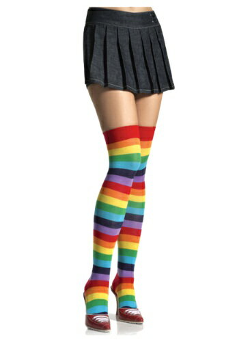 Rainbow Thigh High Stockings | コスプレ 衣装 仮装 小道具 おもしろい イベント パーティ 発表会 デコレーション リボン アクセサリー メンズ レディース 子供 おしゃれ かわいい ギフト プレゼント