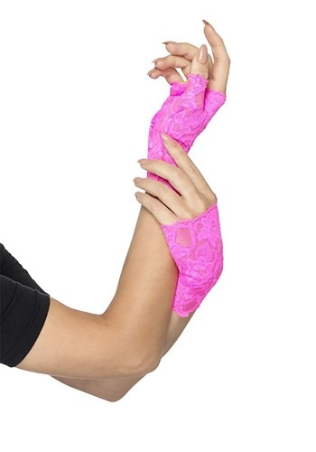 Pink Fingerless Lace グローブs for Women | コスプレ 衣装 仮装 小道具 おもしろい イベント パーティ 発表会 デコレーショ...