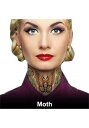 Moth Temporary Neck Tattoo | コスプレ 衣装 仮装 小道具 おもしろい イベント パーティ 発表会 デコレーション リボン アクセサ...