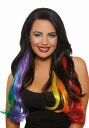 3-Piece Long Wavy Primary Rainbow Hair Extensions | コスプレ 衣装 仮装 小道具 おもしろい イベント パー...