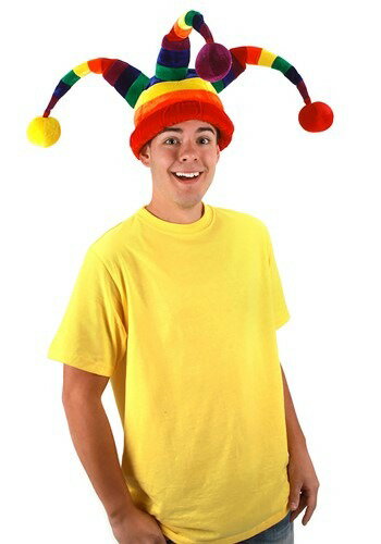 Plush Wacky Rainbow Jester 帽子 ハット | コスプレ 衣装 仮装 小道具 おもしろい イベント パーティ 発表会 デコレーション リボン アクセサリー メンズ レディース 子供 おしゃれ かわいい ギフト プレゼント