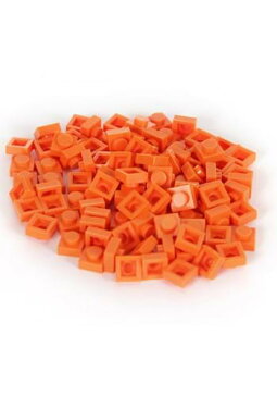 Bricky Blocks Orange 100 Pieces 1x1 | ハロウィン コスプレ 衣装 仮装 小道具 おもしろい イベント パーティ ハロウィーン 発表会 デコレーション リボン アクセサリー メンズ レディース 子供 おしゃれ かわいい