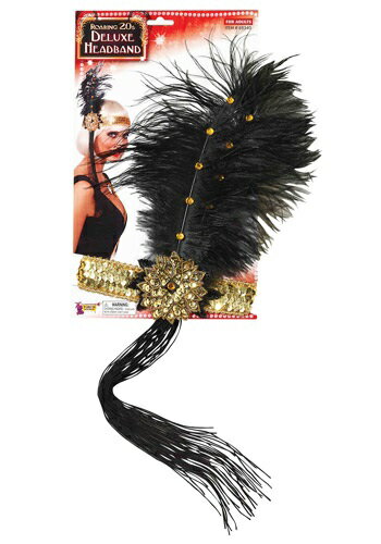 Gold and ブラック フラッパー ヘッドバンド | コスプレ 衣装 仮装 小道具 おもしろい イベント パーティ 発表会 デコレーション リボン アクセサ...
