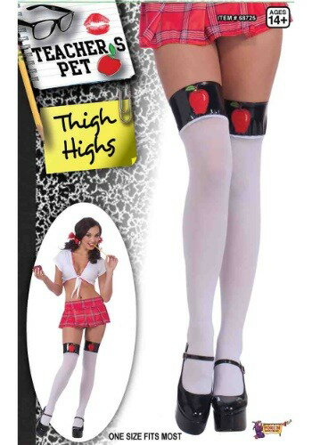 Teacher's Pet ホワイト Thigh Highs for Women | コスプレ 衣装 仮装 小道具 おもしろい イベント パーティ 発表会 デコレーション リボン アクセサリー メンズ レディース 子供 おしゃれ かわいい ギフト プレゼント