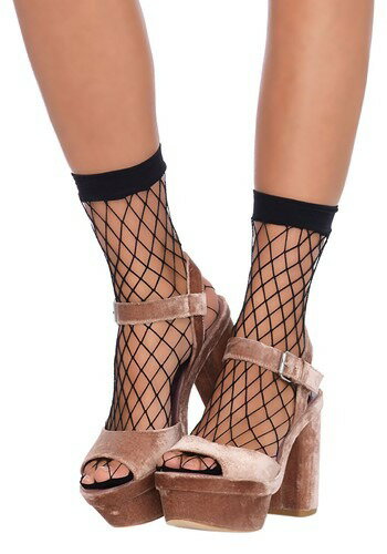 ブラック Fishnet Ankle Socks | コスプレ 衣装 仮装 小道具 おもしろい イベント パーティ 発表会 デコレーション リボン アクセサリー メンズ レディース 子供 おしゃれ かわいい ギフト プレゼント